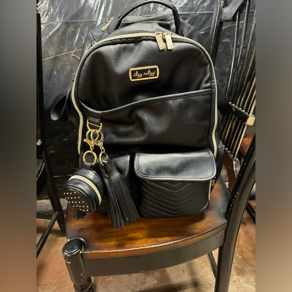 black and gold itzy ritzy diaper bag backpack